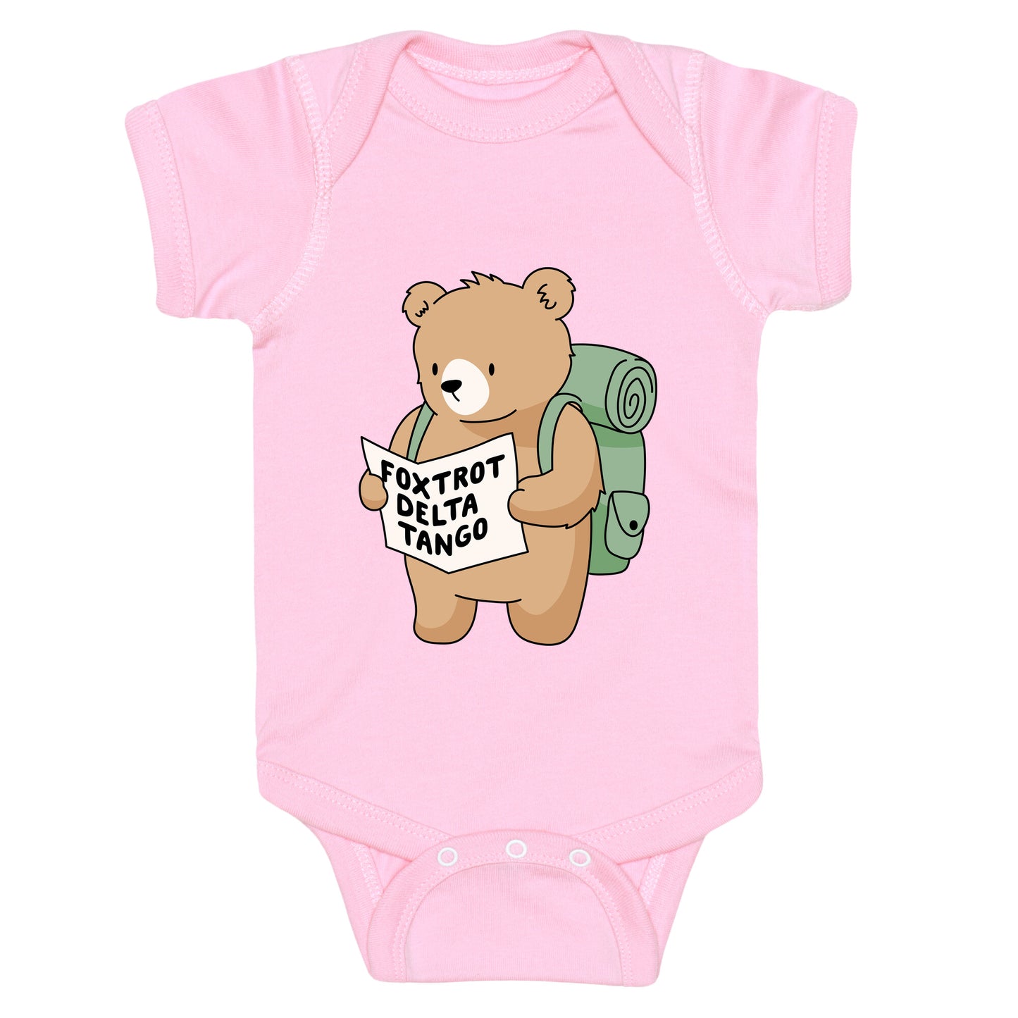 Foxtrot Delta Tango Bear Baby One-Piece