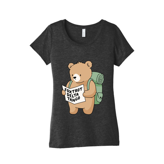 Foxtrot Delta Tango Bear Womens Triblend Tee