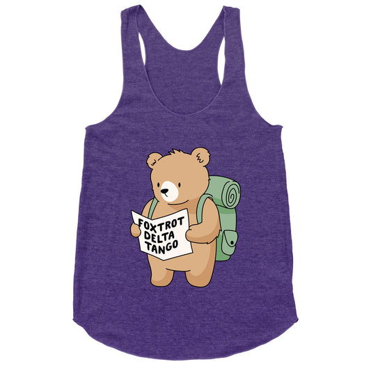 Foxtrot Delta Tango Bear Racerback Tank