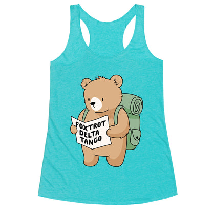 Foxtrot Delta Tango Bear Racerback Tank