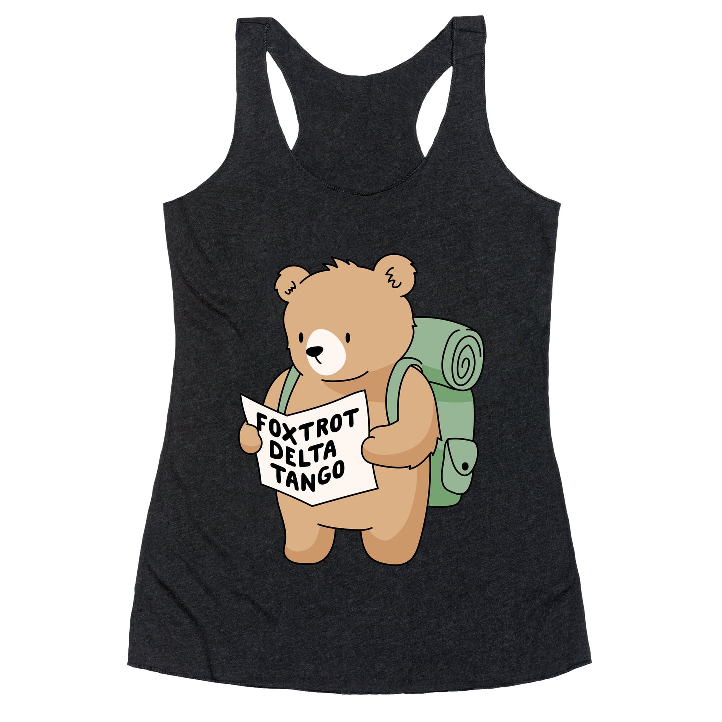 Foxtrot Delta Tango Bear Racerback Tank