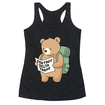 Foxtrot Delta Tango Bear Racerback Tank