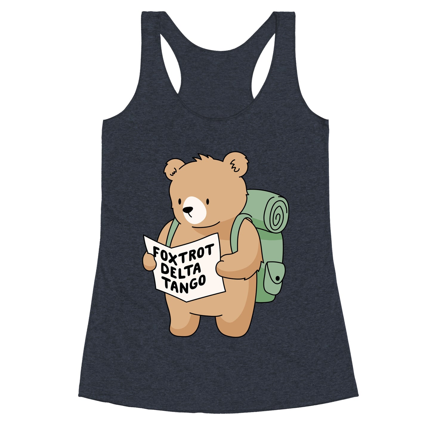 Foxtrot Delta Tango Bear Racerback Tank
