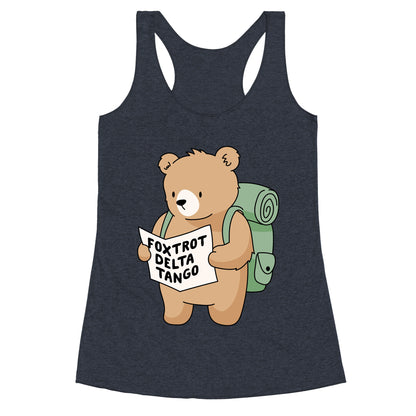 Foxtrot Delta Tango Bear Racerback Tank