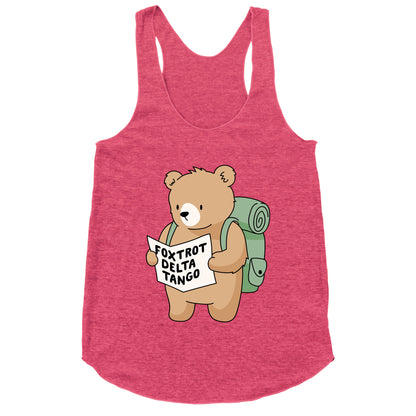 Foxtrot Delta Tango Bear Racerback Tank