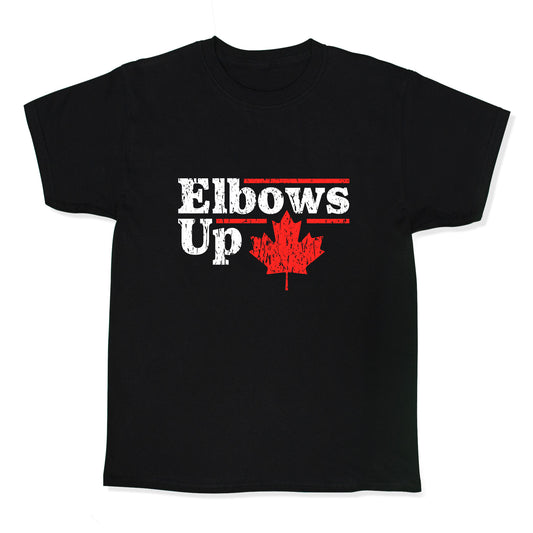 Elbows Up Canada Leaf Kids Tee