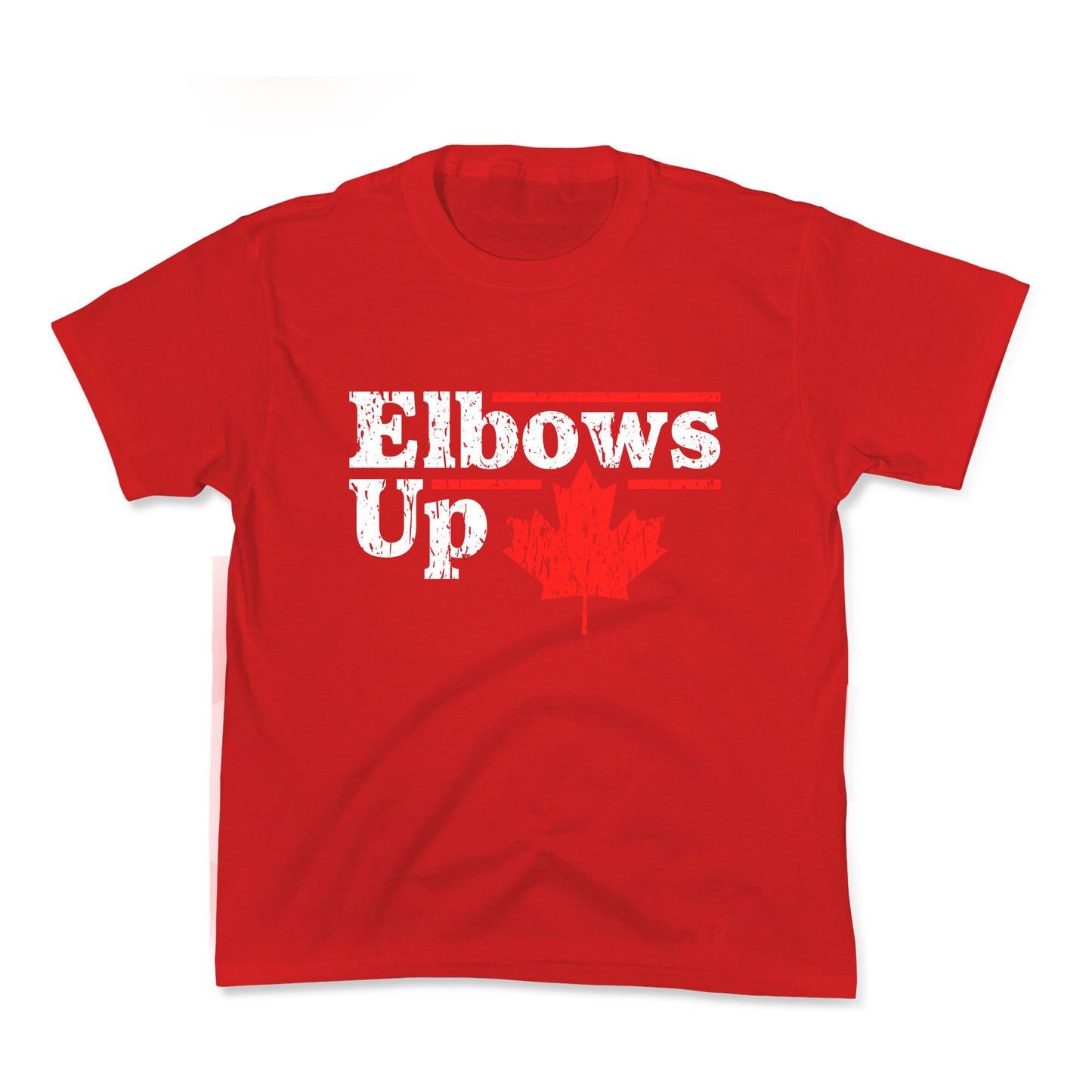 Elbows Up Canada Leaf Kids Tee