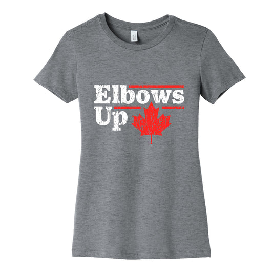 Elbows Up Canada Leaf Womens Cotton Tee