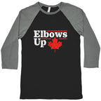 Elbows Up Canada Leaf Baseball Tee