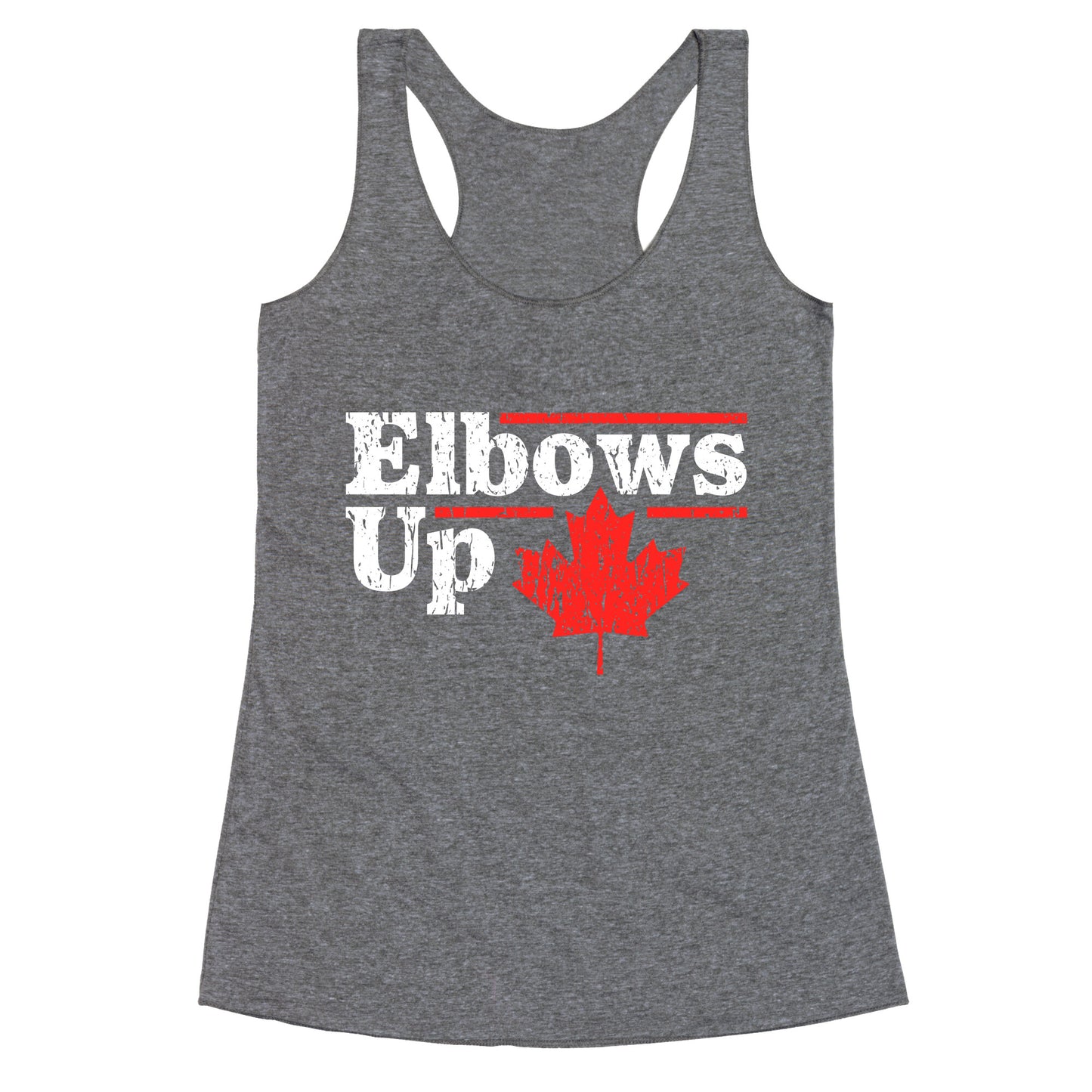 Elbows Up Canada Leaf Racerback Tank