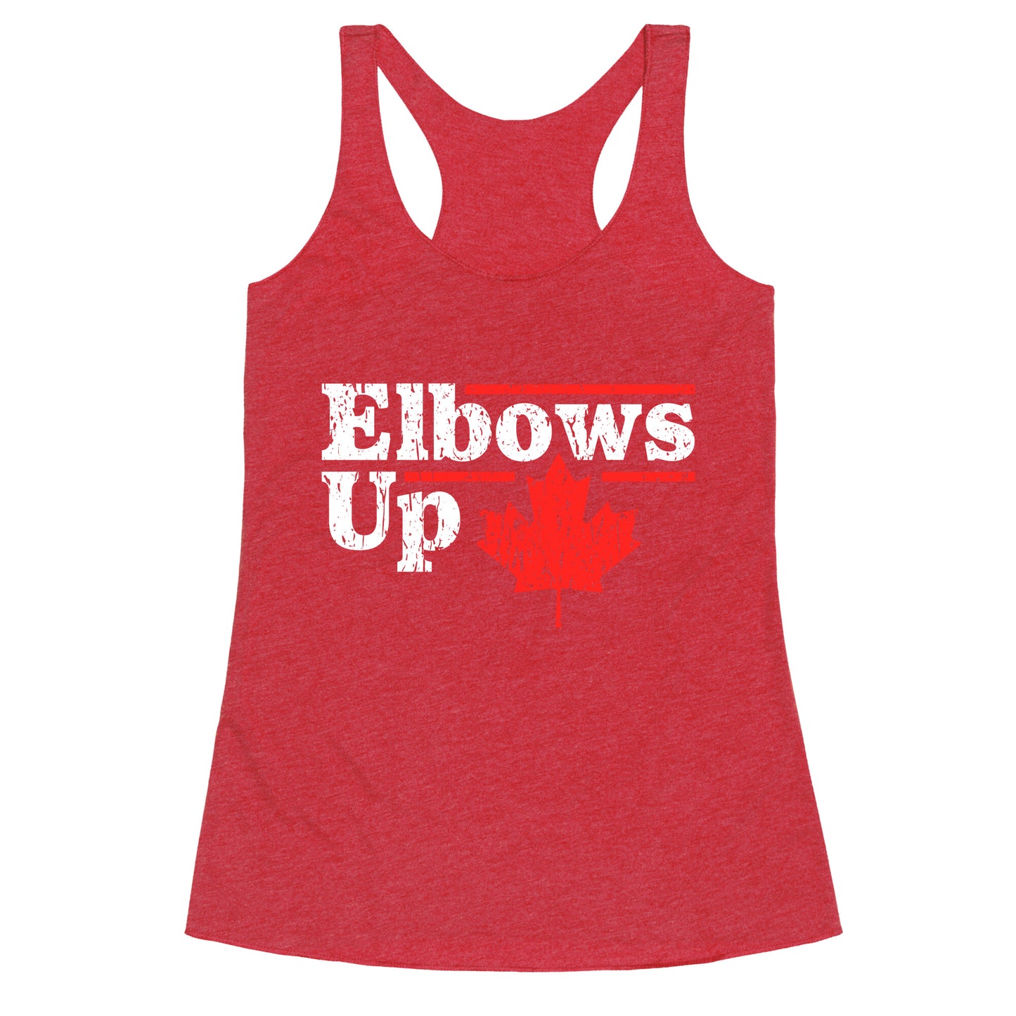 Elbows Up Canada Leaf Racerback Tank