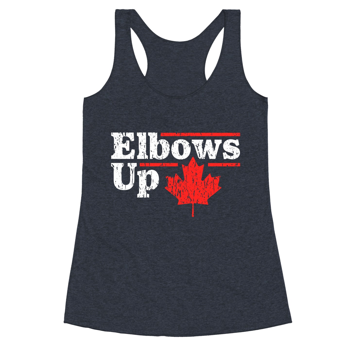 Elbows Up Canada Leaf Racerback Tank