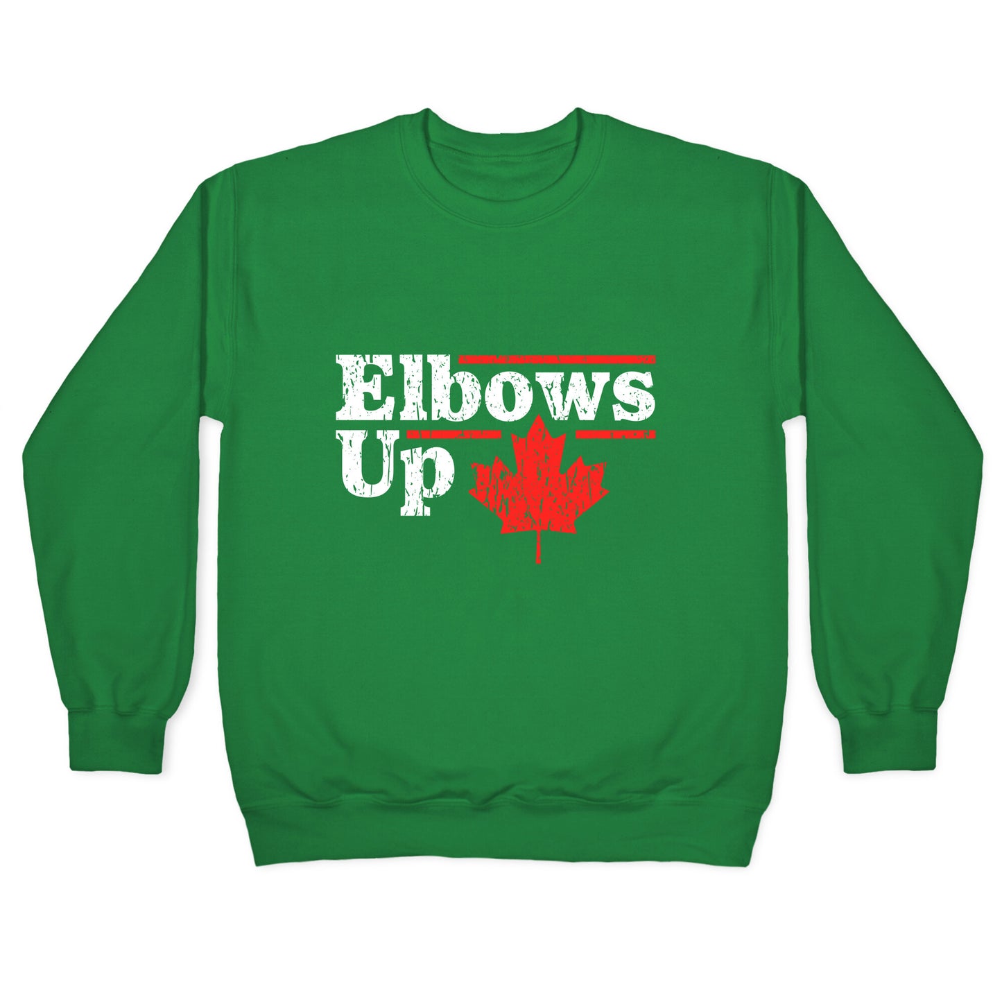 Elbows Up Canada Leaf Crewneck Sweatshirt