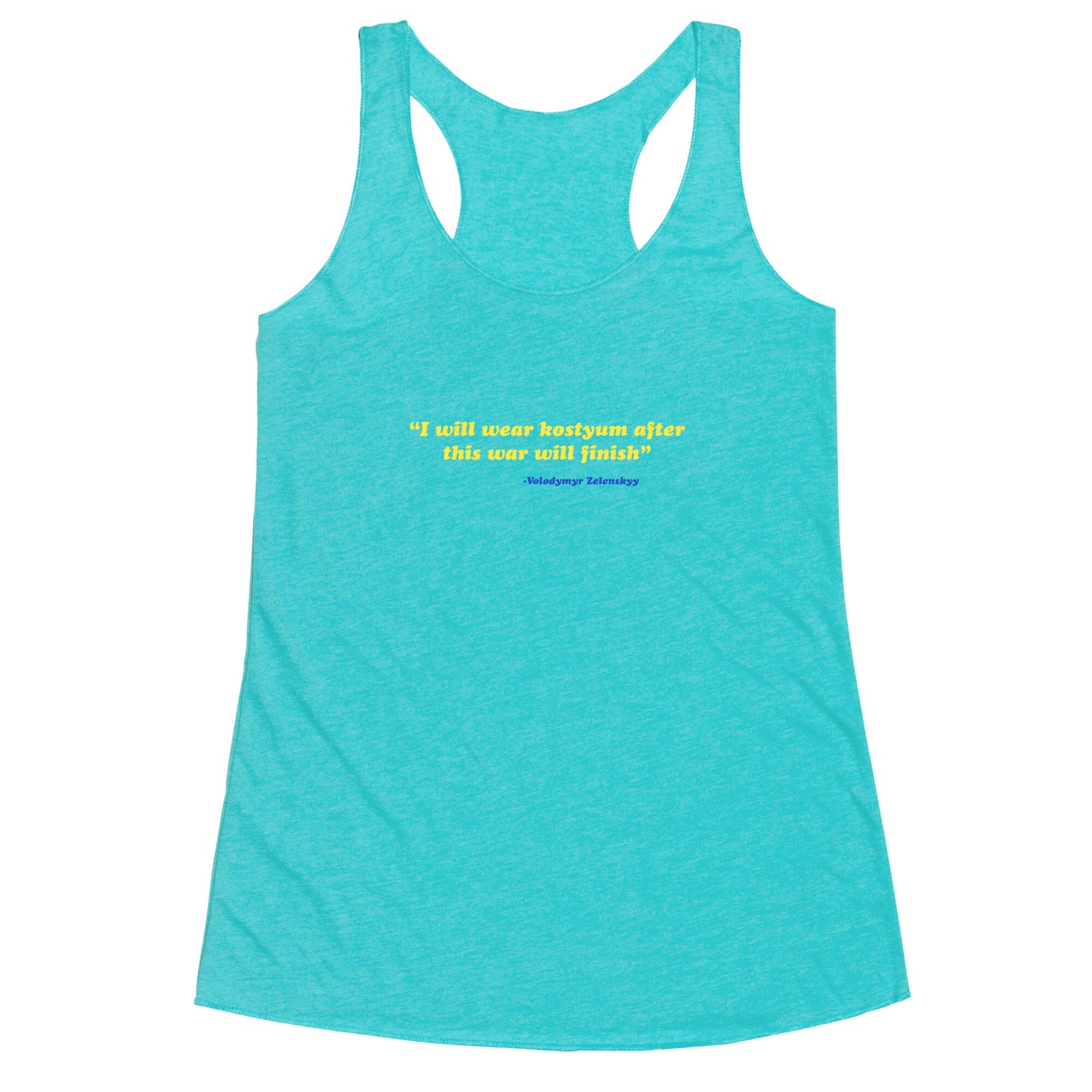 Zelensky Costume Quote Racerback Tank
