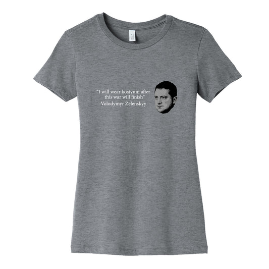 Zelensky Trump Costume Quote Womens Cotton Tee