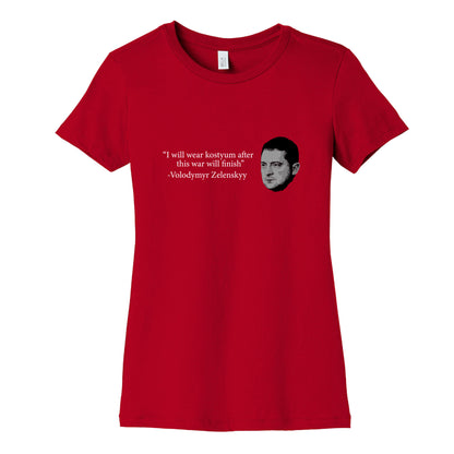Zelensky Trump Costume Quote Womens Cotton Tee