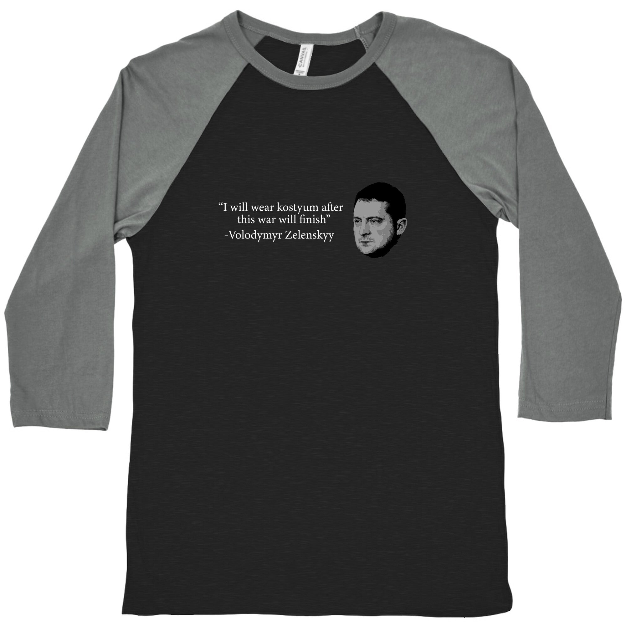 Zelensky Trump Costume Quote Baseball Tee