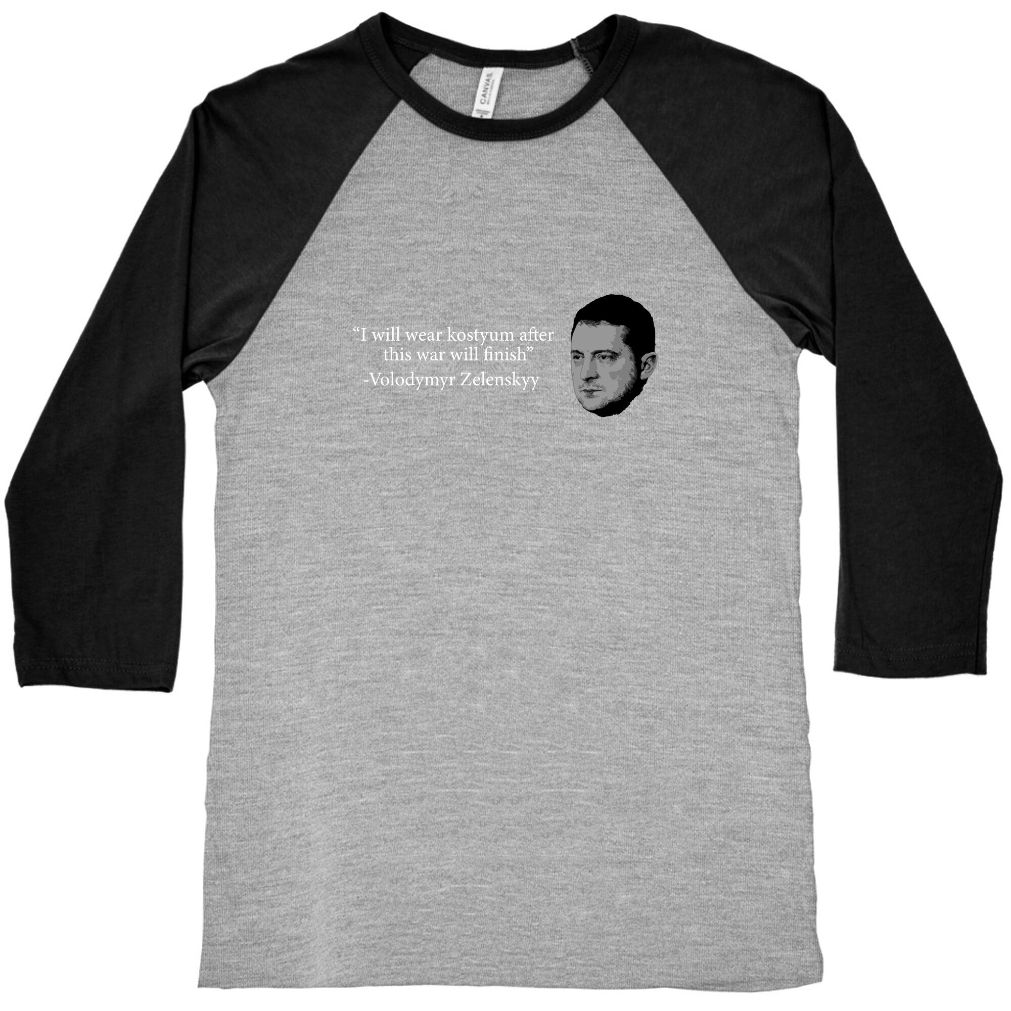 Zelensky Trump Costume Quote Baseball Tee