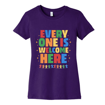 Everyone Is Welcome Here Womens Cotton Tee
