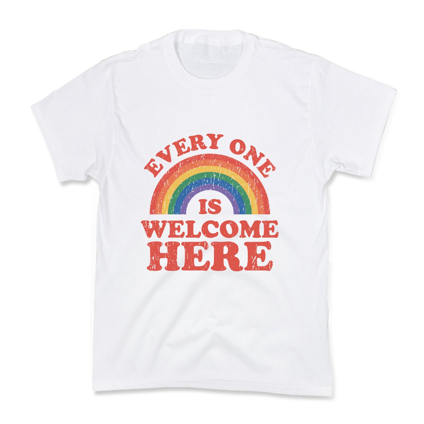 Everyone Is Welcome Here Rainbow Kids Tee
