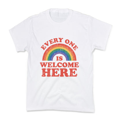 Everyone Is Welcome Here Rainbow Kids Tee