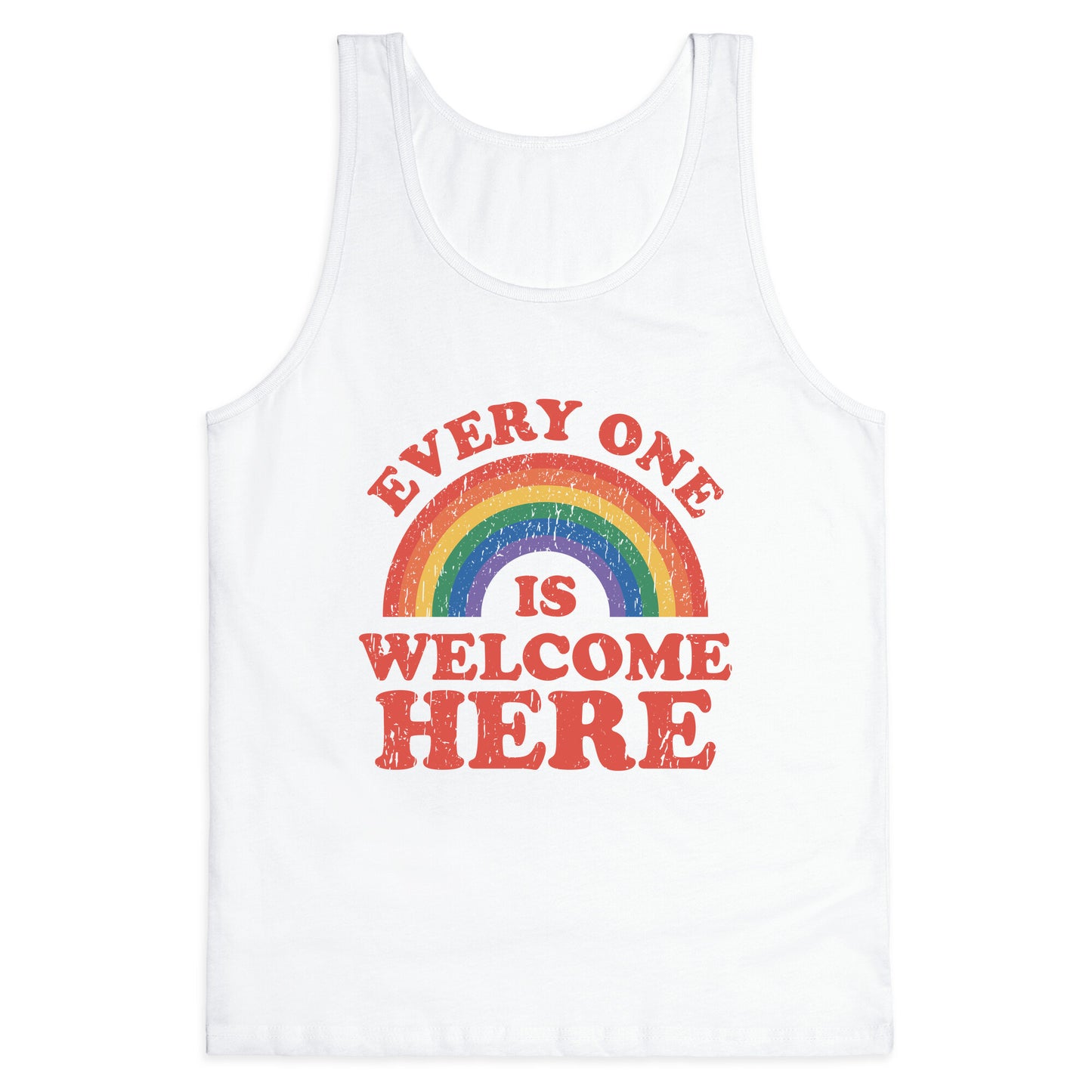 Everyone Is Welcome Here Rainbow Tank Top