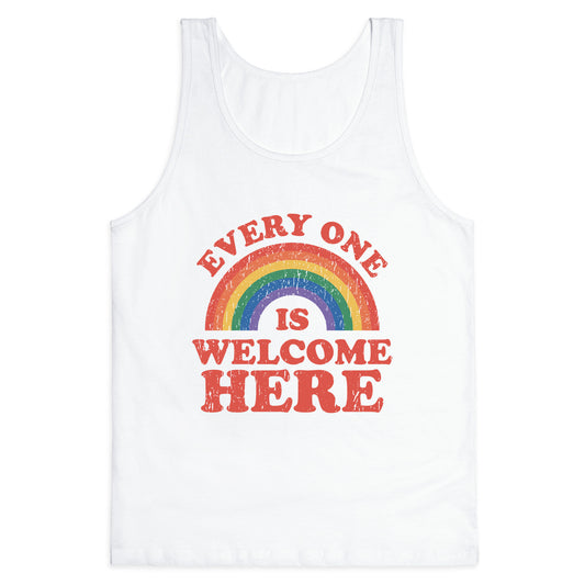 Everyone Is Welcome Here Rainbow Tank Top