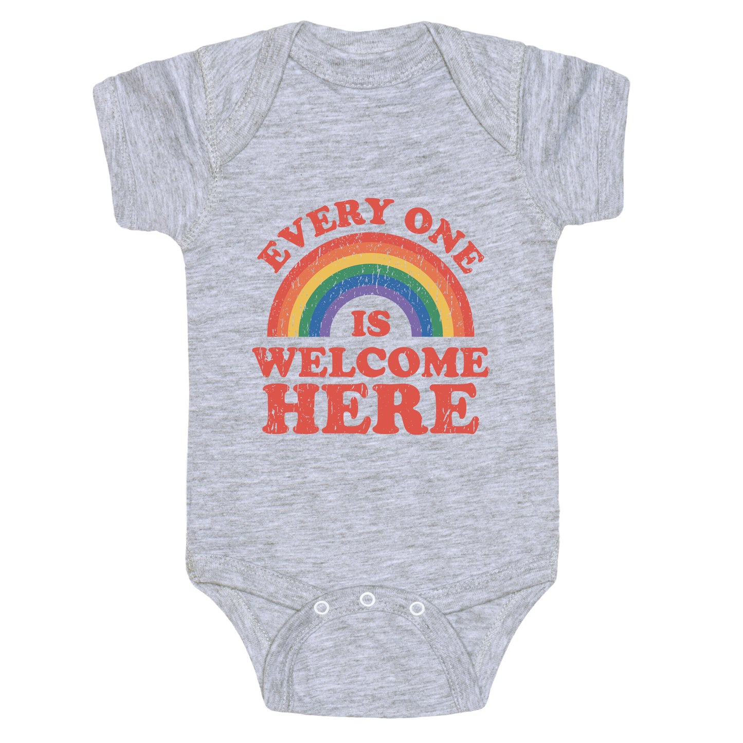 Everyone Is Welcome Here Rainbow Baby One-Piece