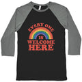 Everyone Is Welcome Here Rainbow Baseball Tee