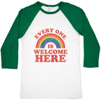 Everyone Is Welcome Here Rainbow Baseball Tee