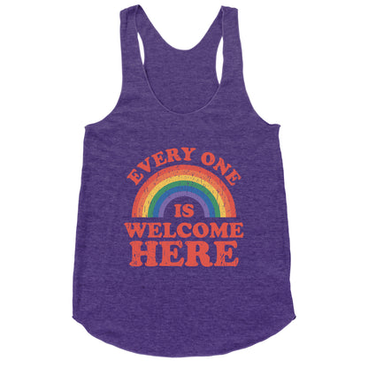 Everyone Is Welcome Here Rainbow Racerback Tank