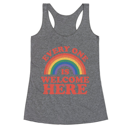 Everyone Is Welcome Here Rainbow Racerback Tank