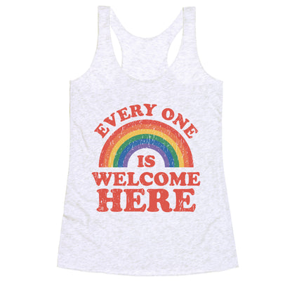 Everyone Is Welcome Here Rainbow Racerback Tank