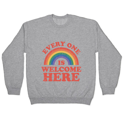 Everyone Is Welcome Here Rainbow Crewneck Sweatshirt