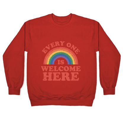 Everyone Is Welcome Here Rainbow Crewneck Sweatshirt
