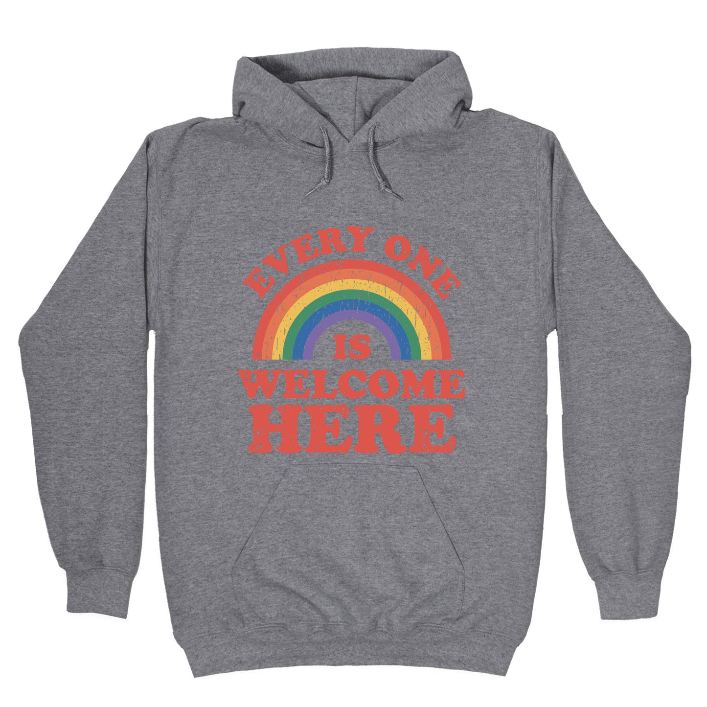 Everyone Is Welcome Here Rainbow Hoodie