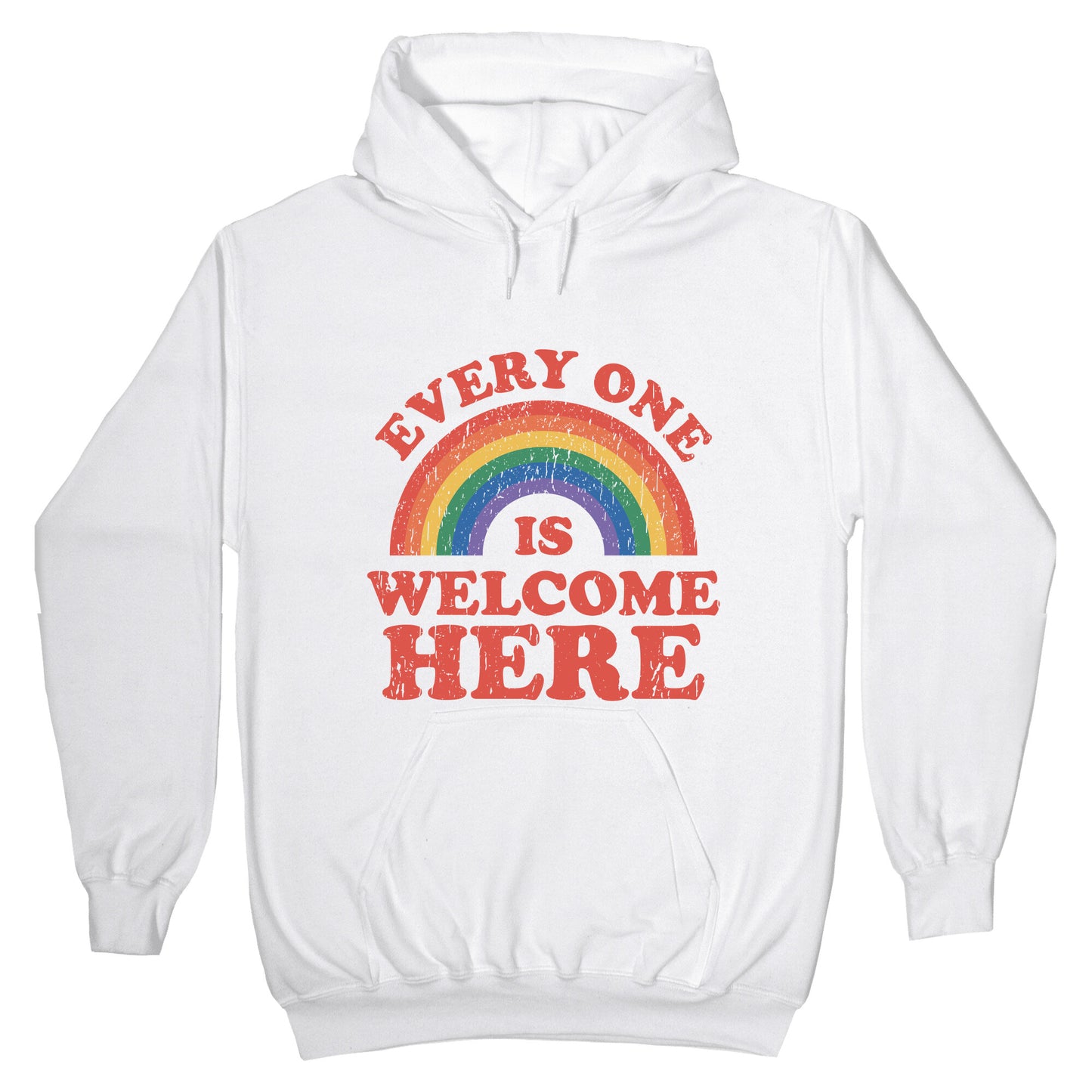 Everyone Is Welcome Here Rainbow Hoodie