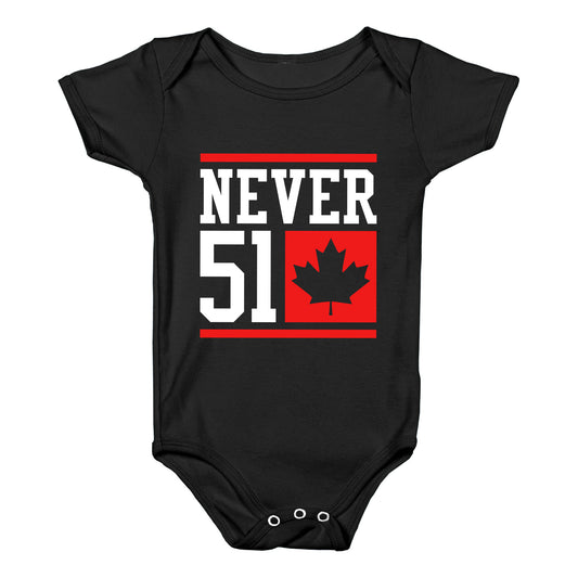 Never 51 Elbows Up Baby One-Piece