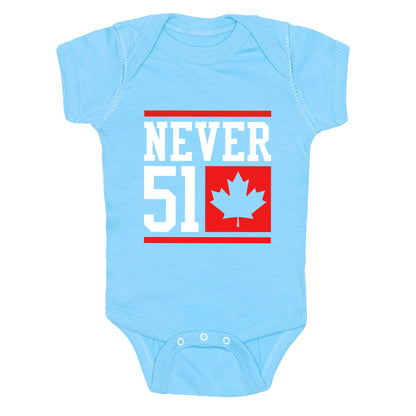 Never 51 Elbows Up Baby One-Piece