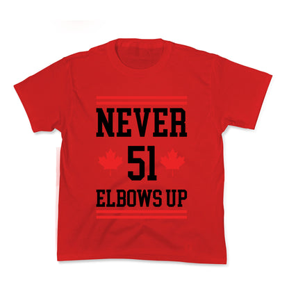 Elbows Up Never 51 Kids Tee