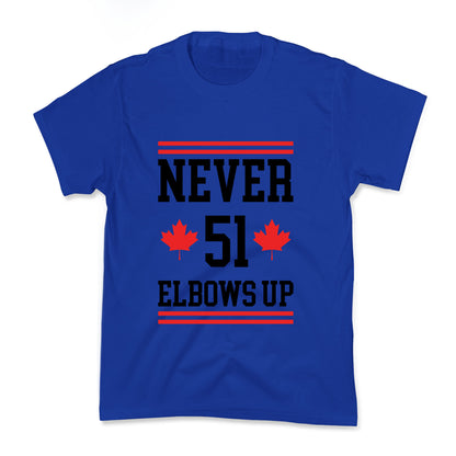 Elbows Up Never 51 Kids Tee