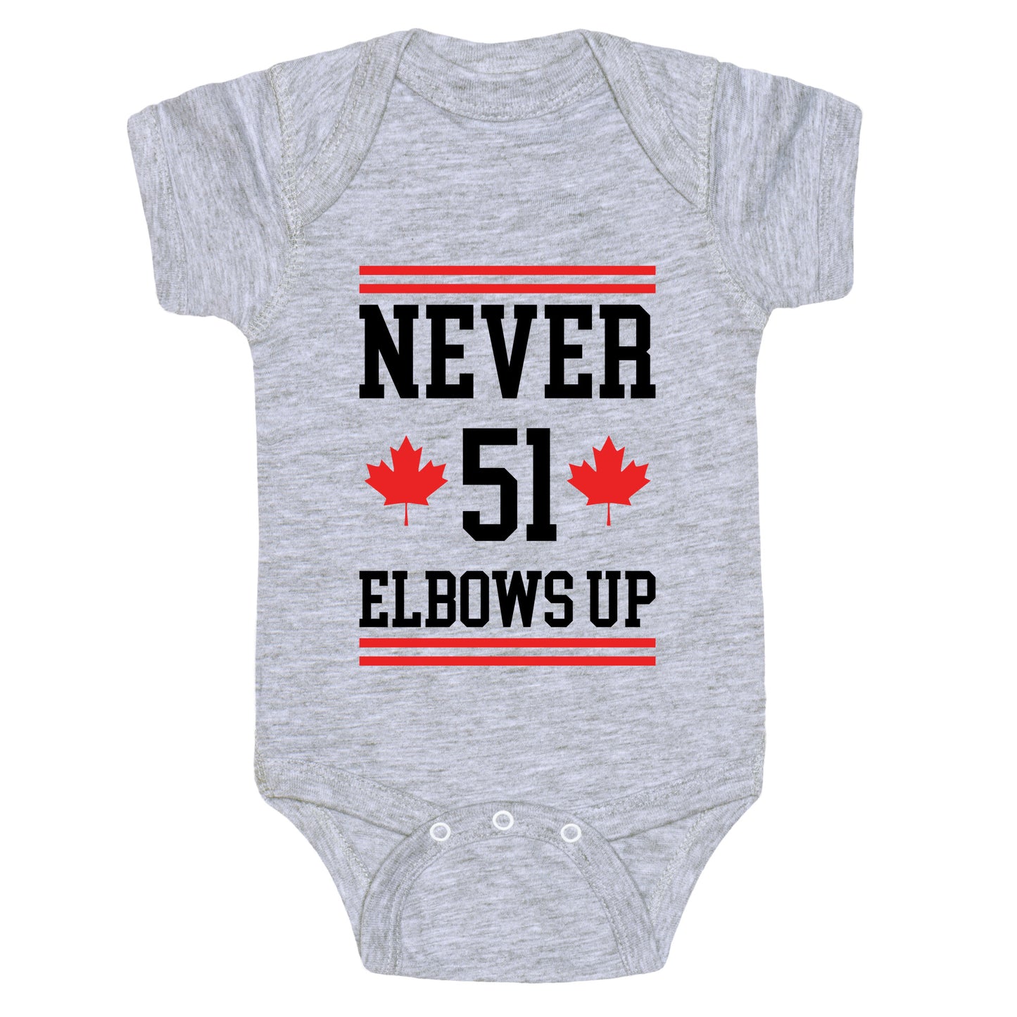 Elbows Up Never 51 Baby One-Piece