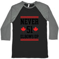 Elbows Up Never 51 Baseball Tee