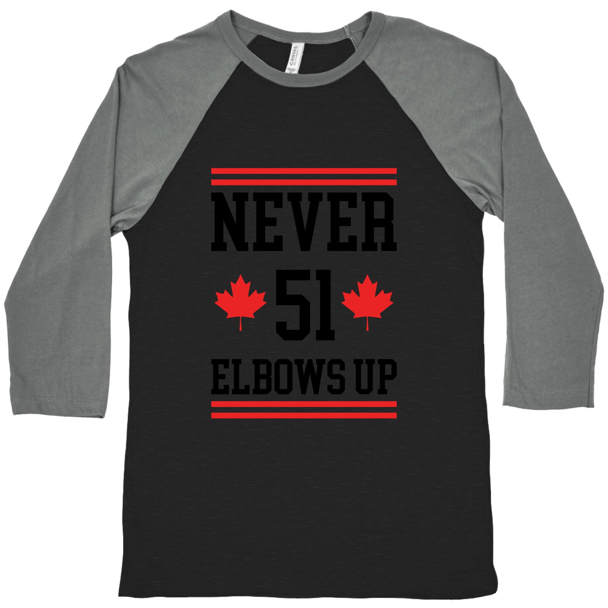 Elbows Up Never 51 Baseball Tee