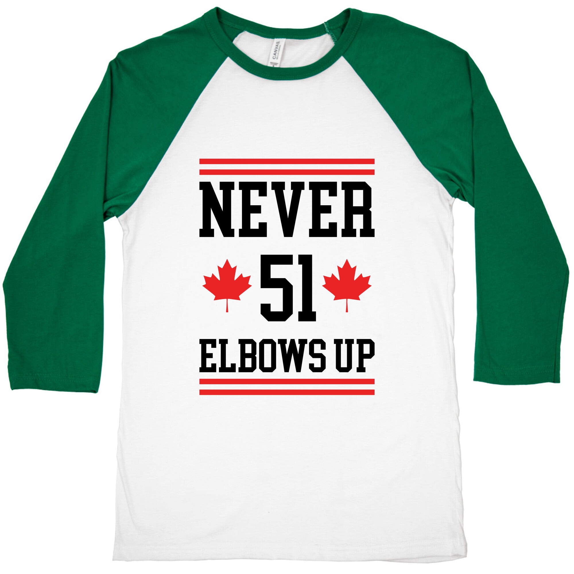 Elbows Up Never 51 Baseball Tee