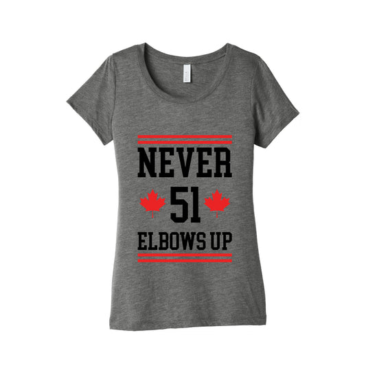 Elbows Up Never 51 Womens Triblend Tee
