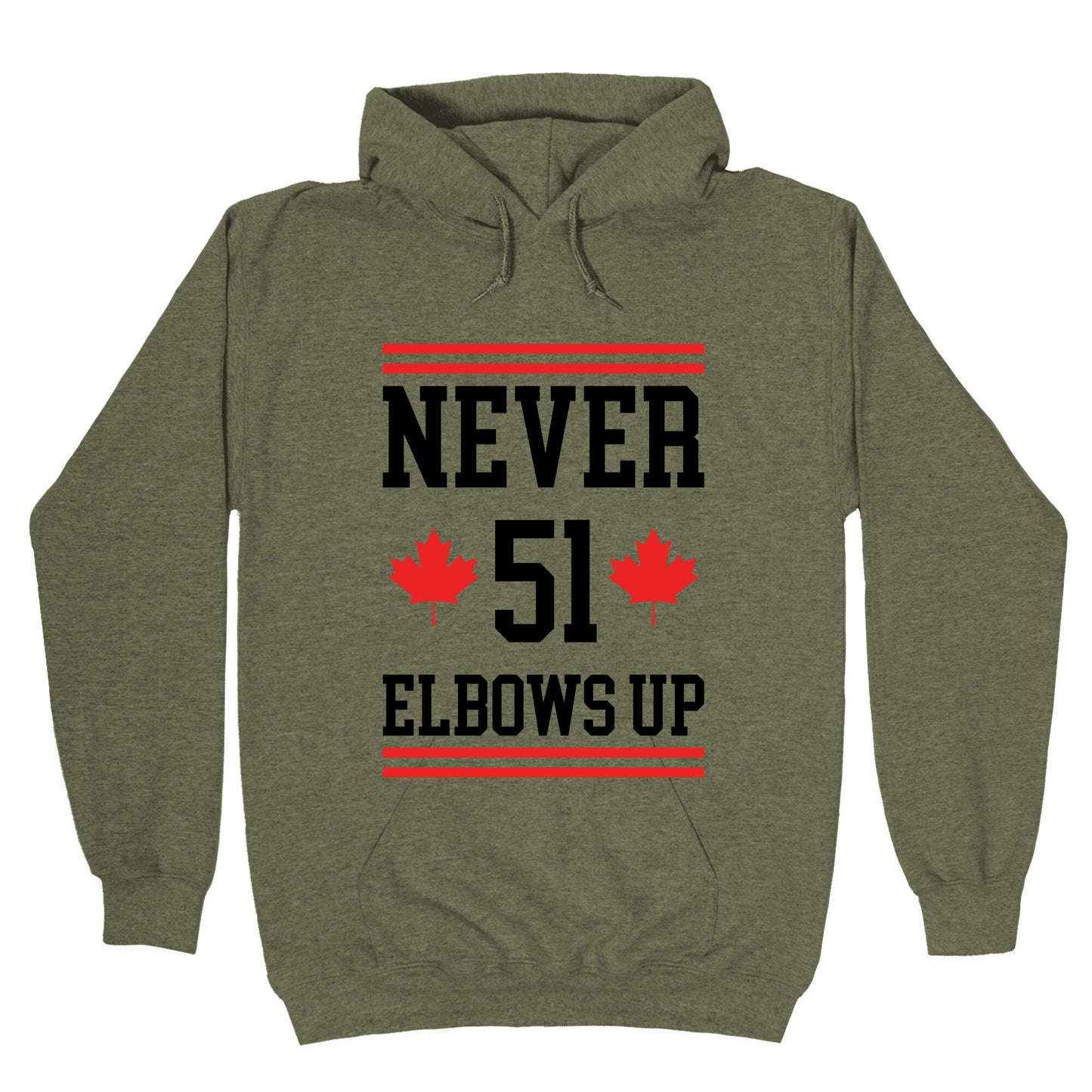 Elbows Up Never 51 Hoodie