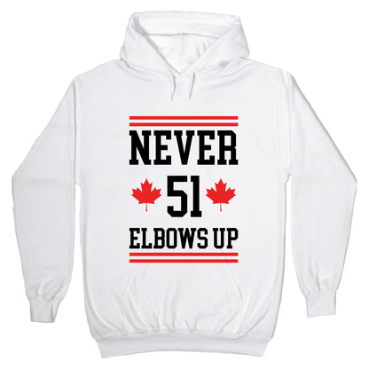 Elbows Up Never 51 Hoodie