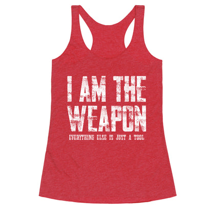 I Am The Weapon Racerback Tank