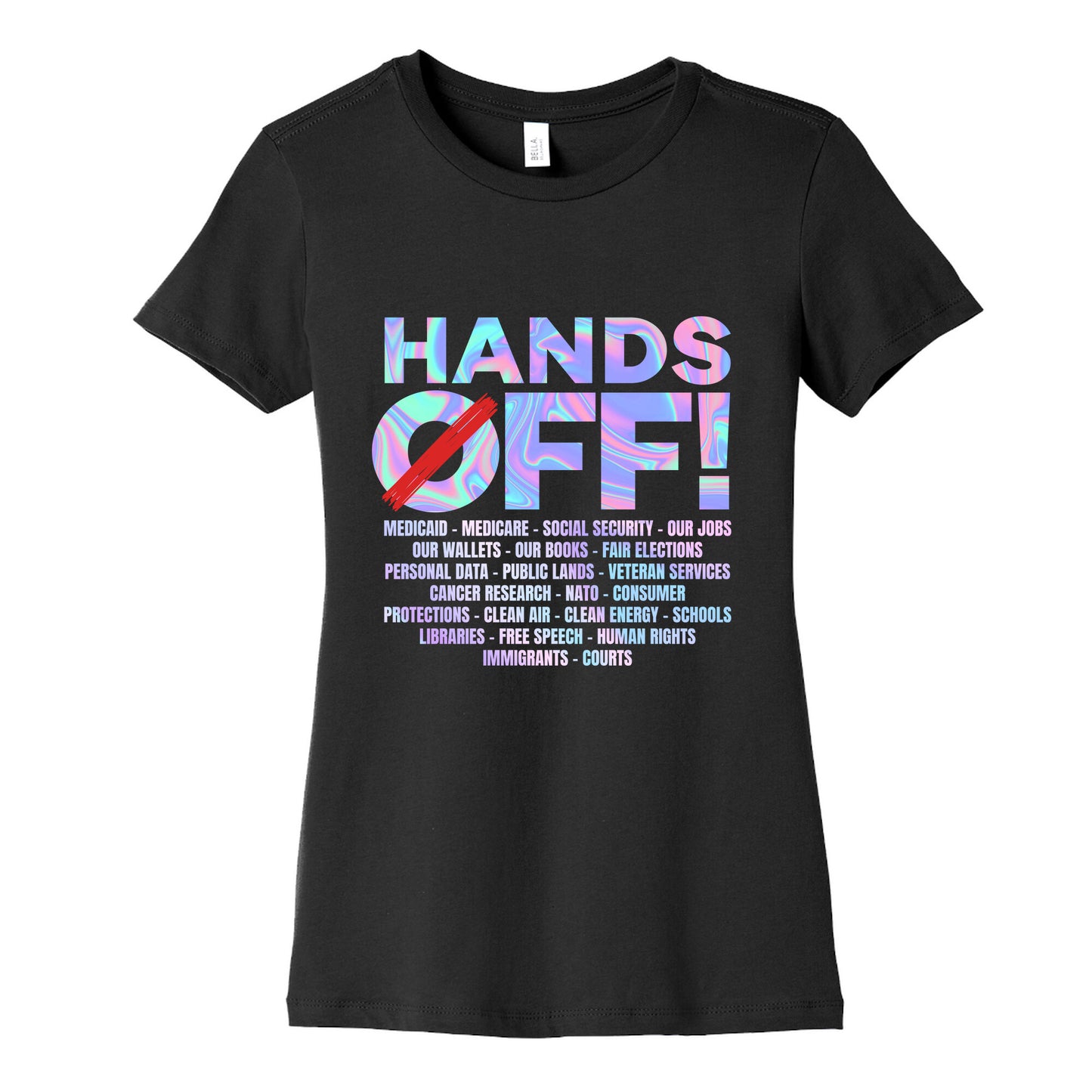 Hands Off Protest Womens Cotton Tee